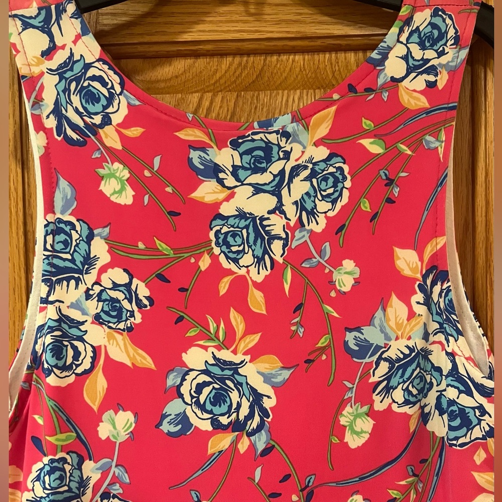 Gilli Maternity Bright Pink Floral Faux‎ Wrap w/Tie Stretchy Maxi Dress Sz Small - Picture 10 of 10